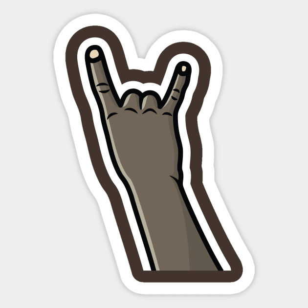 Rock Sign Hand Gesture Sticker vector illustration. People hand objects icon concept. Horns gesture grunge composition sticker vector design. Sticker by AlviStudio